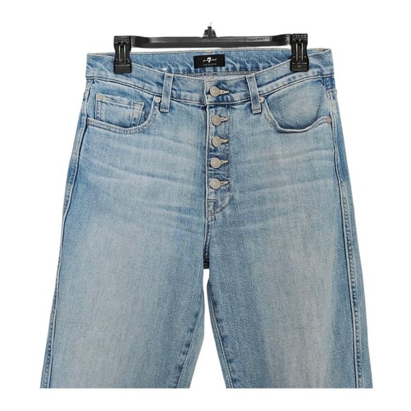 Women's - 7 For All Mankind High Waist Cropped Straight Jeans, Size 28 - Picture 3 of 10